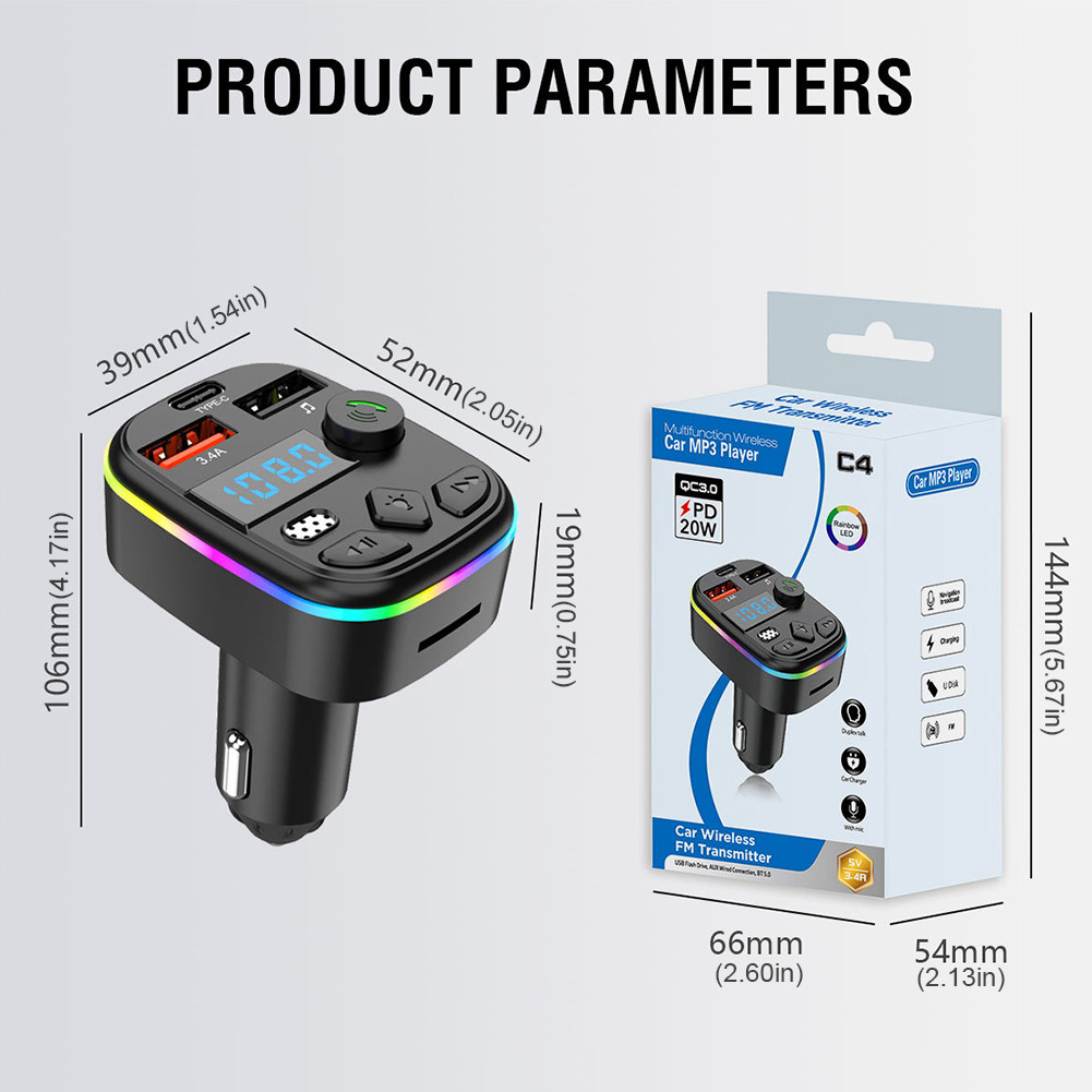 Car Charger USB Car MP3 Player Hands Free Wireless