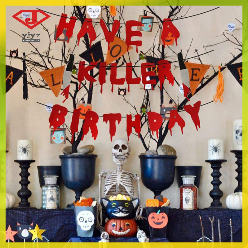1 Set Have a Killer Birthday Banner Halloween Themed Party Decoration