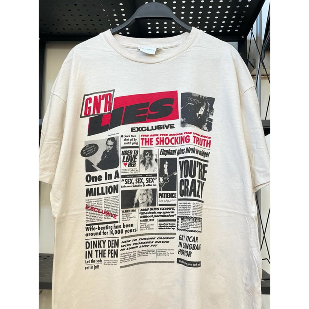 Gun Flower Band High Street Ruffian Vintage Vintage Short Sleeve Men's ...