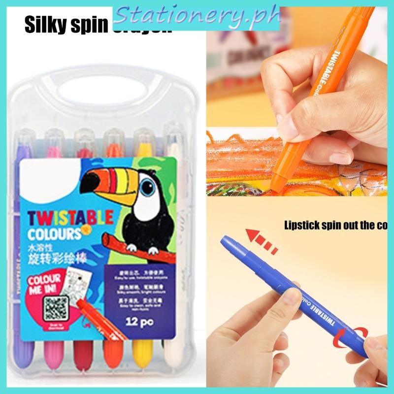 Stat 12 24 36 48 Colors Washable Crayons Oil Painting Stick Twistable ...