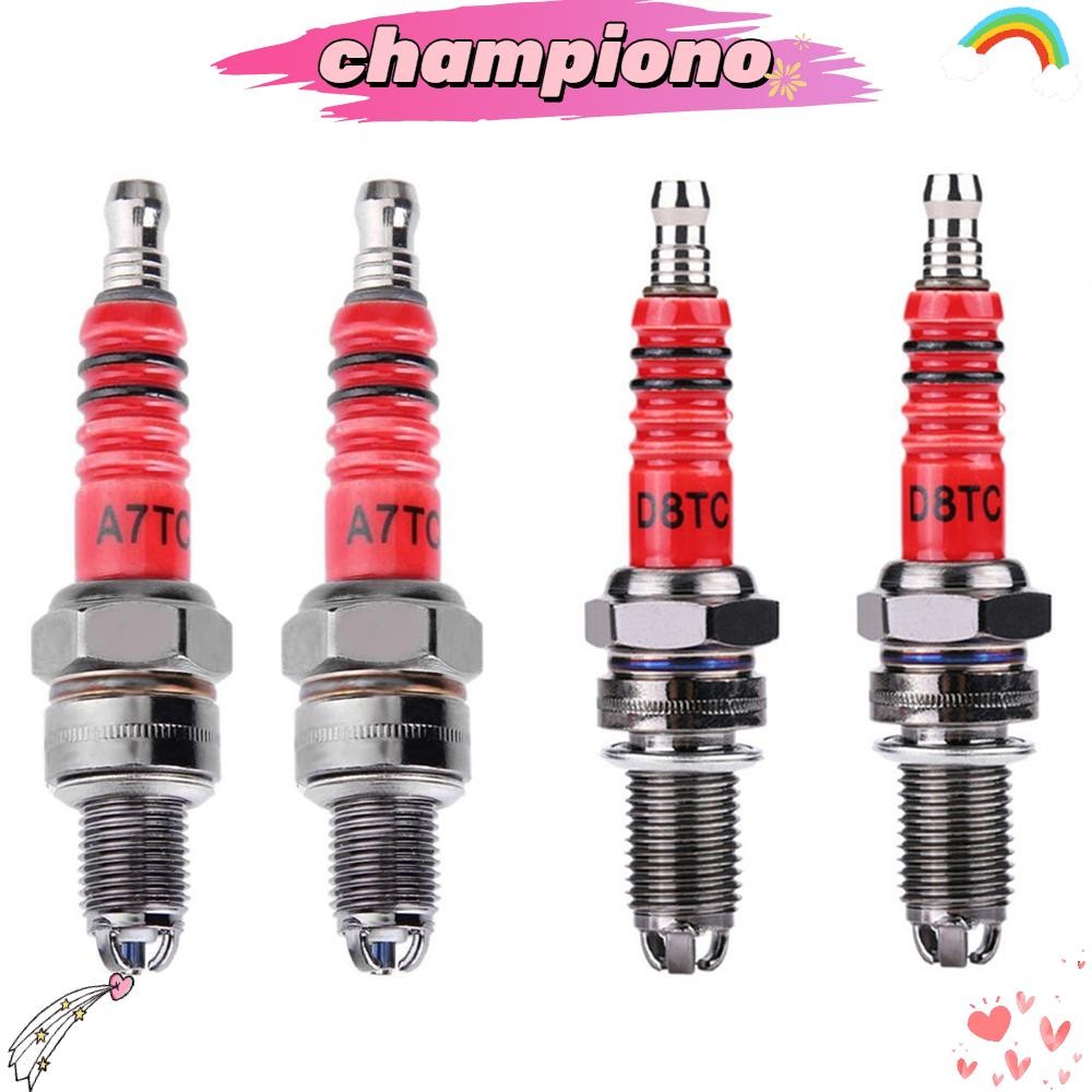 CHAMPIONO Motorcycle Spark Plug, A7TC D8TC Metal Racing Sparking Plug