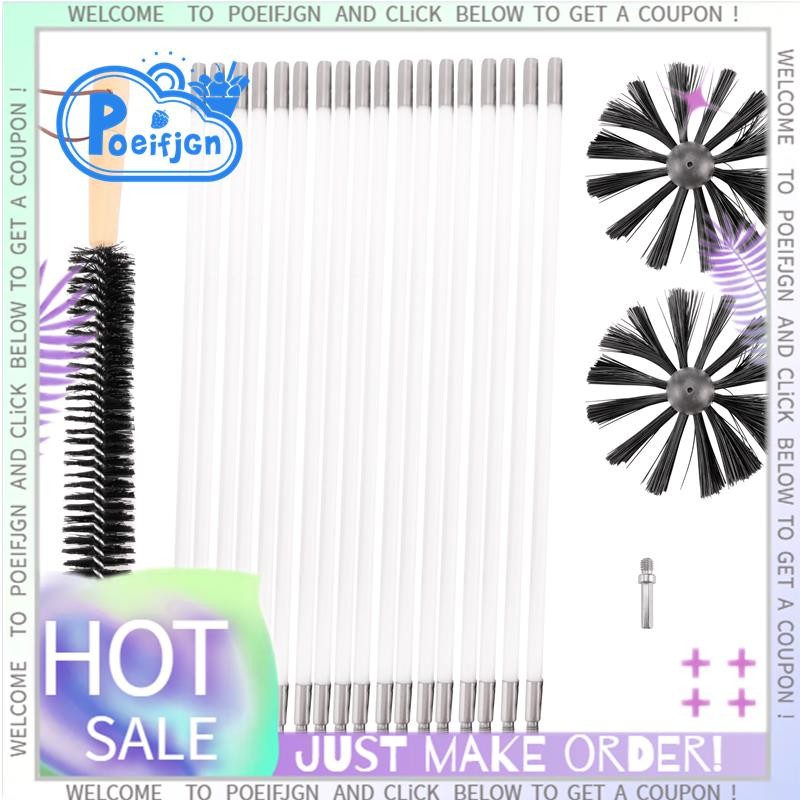 22 PCS Chimney Cleaning Brush,Duct Vent Cleaning Set with 18 Nylon Rods