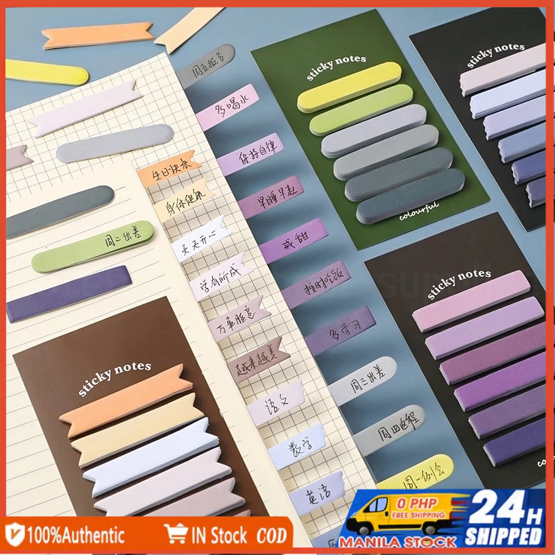 120 Sheets Morandi Color Gradually Sticky Notes Index Sticker Label ...