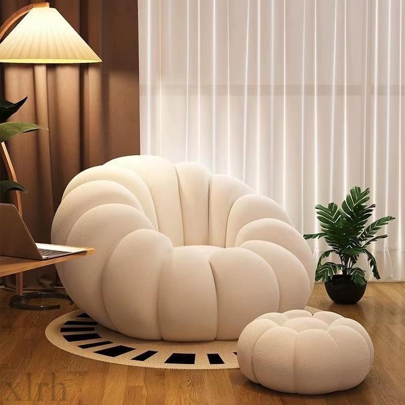 Lazy Sofa Single Double Pumpkin Stool Sofa Chair Lamb Fleece Sofa ...