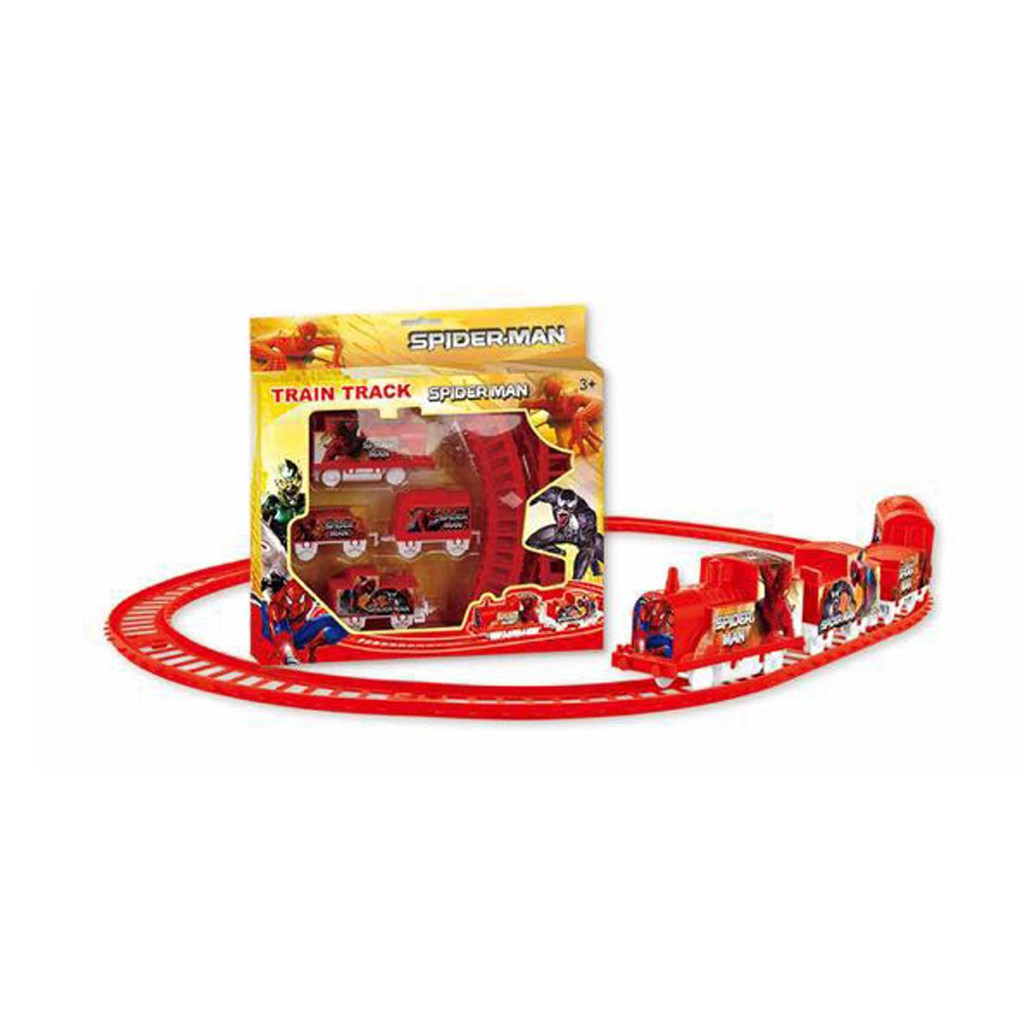 Electric Rail Train Toy Spider-Man Electric Track Car Battery Operated ...