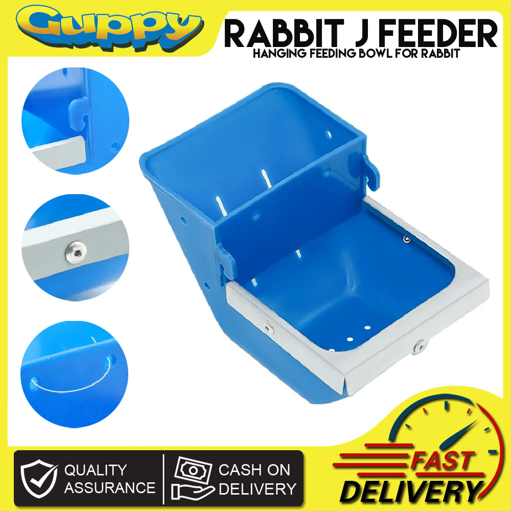 Hygienic Indoor Rabbit J-Shaped Feeder with Detachable Design For ...