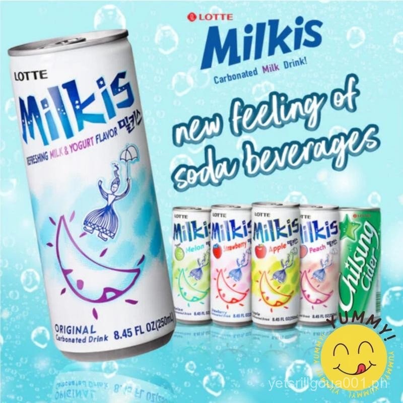 LOTTE Milkis Carbonated Flavored Milk &Yogurt/Soda Drinks-250ml ...