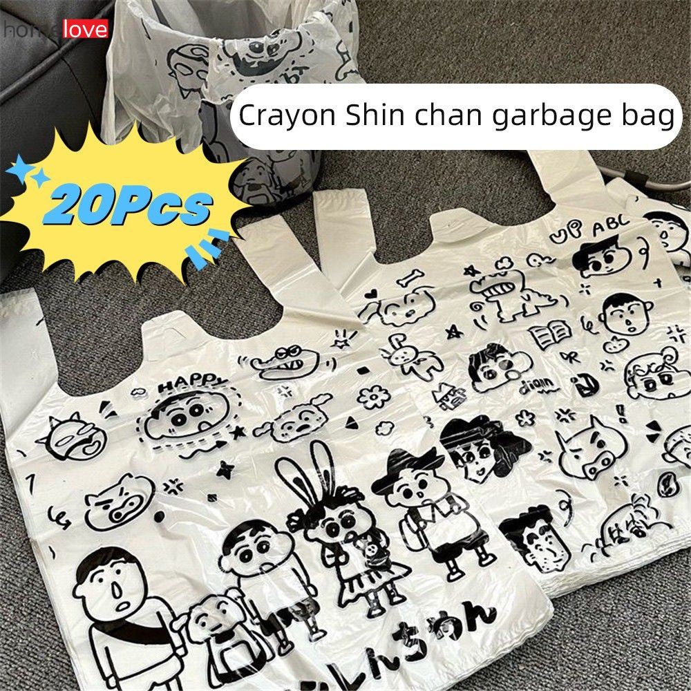 20Pcs Sanrio Crayon Shinchan Trash Bags Cute Cartoon Trash Bags for ...