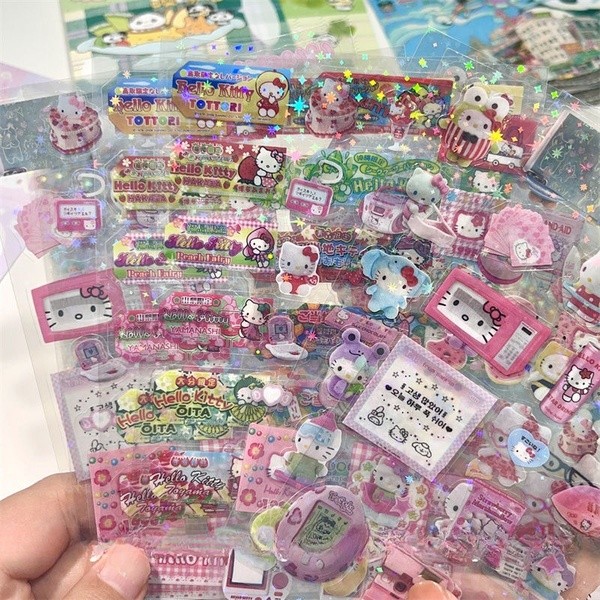 Steve Random 5pcs Cute KT Transparent Mountain Glitter PET Stickers ...