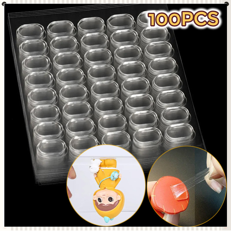 100PCS Double Sided Adhesive Sticker Anti-fall Blind Box Doll Toy Foot ...