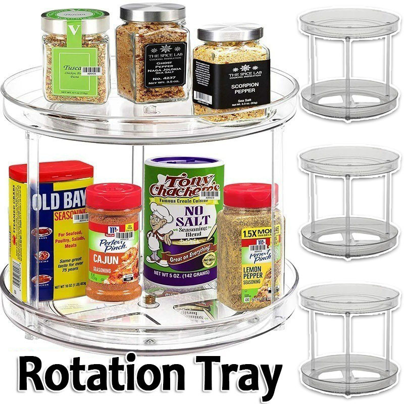 Kitchen Condiment Turntable Storage Rack / Multi-layer Rotating Trays ...