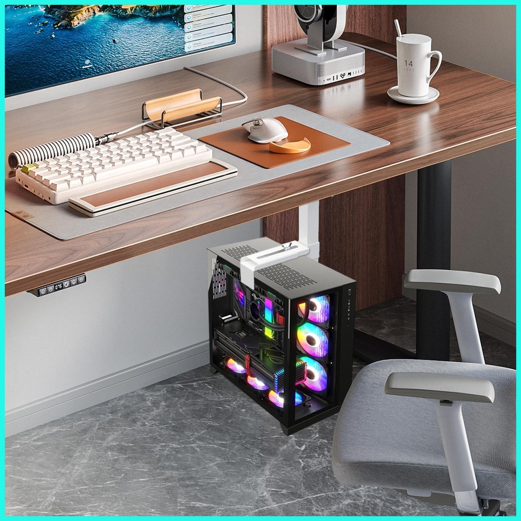 Under Desk CPU Holder CPU Desktop Computer Holder 360 Degree Adjustable ...
