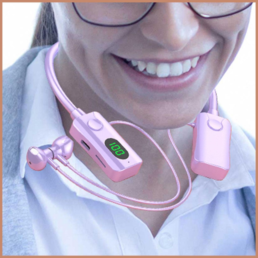 Digital Display Wireless Earbuds Portable Digital Display Neckband ...