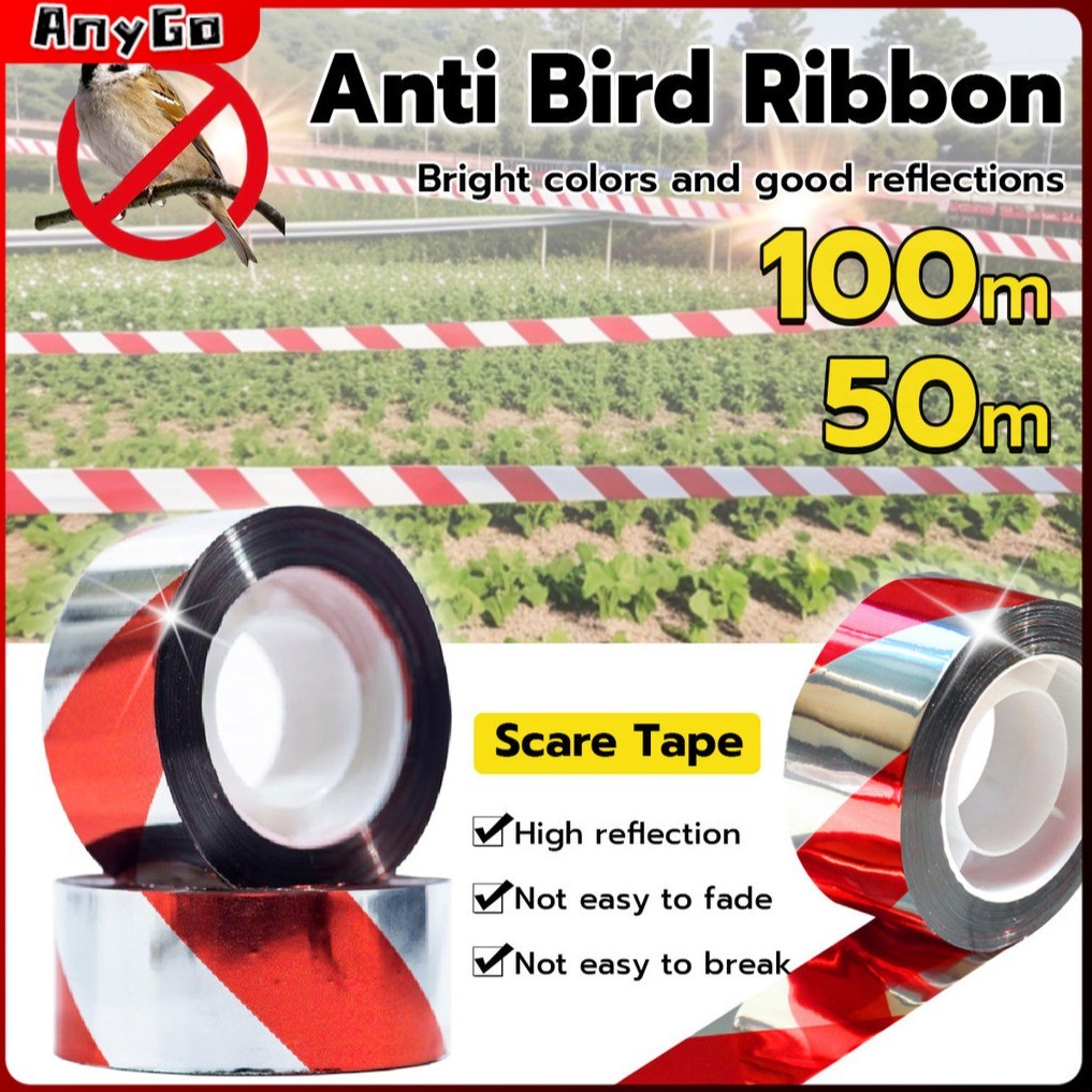 AnyGo 50m/80m/100m Anti Bird Ribbon Flashing Reflective Bird Repellent ...