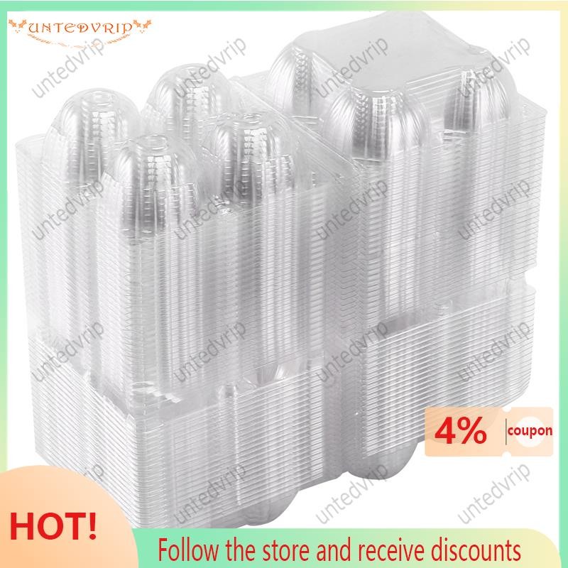 【untedvrip】 50Pcs Plastic Egg Cartons Bulk Clear Chicken Egg Tray