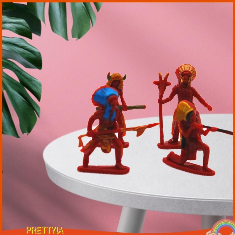 [PrettyiaPH] 2x4x Simulation Tiny Cowboy People Miniature Indian Man ...