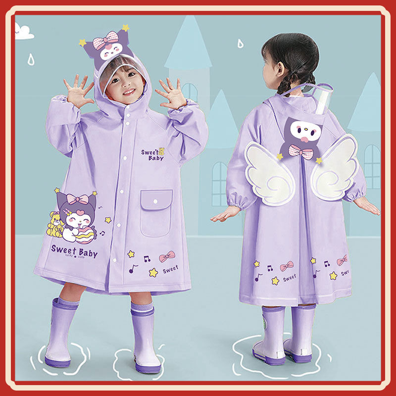Kuromi Children's Raincoat Rain Poncho with Wings for Girls SU02 ...