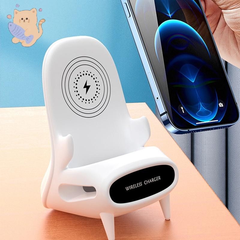 Mini Chair Wireless Charger Cartoon Desk Mobile Phone Holder Wireless ...