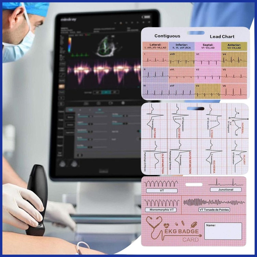 Nursing Flashcard Nursing Reference Ekg Interpretation 3 Piece Ecg ...