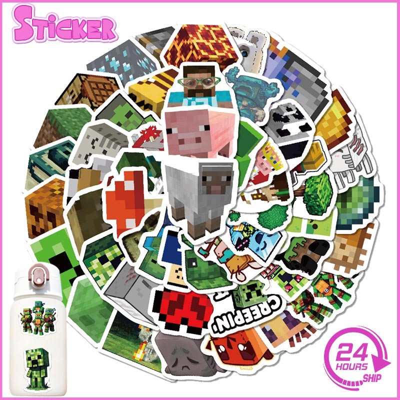 100PCS Minecraft Stickers For Kids Waterproof Hot Game Sticker For ...
