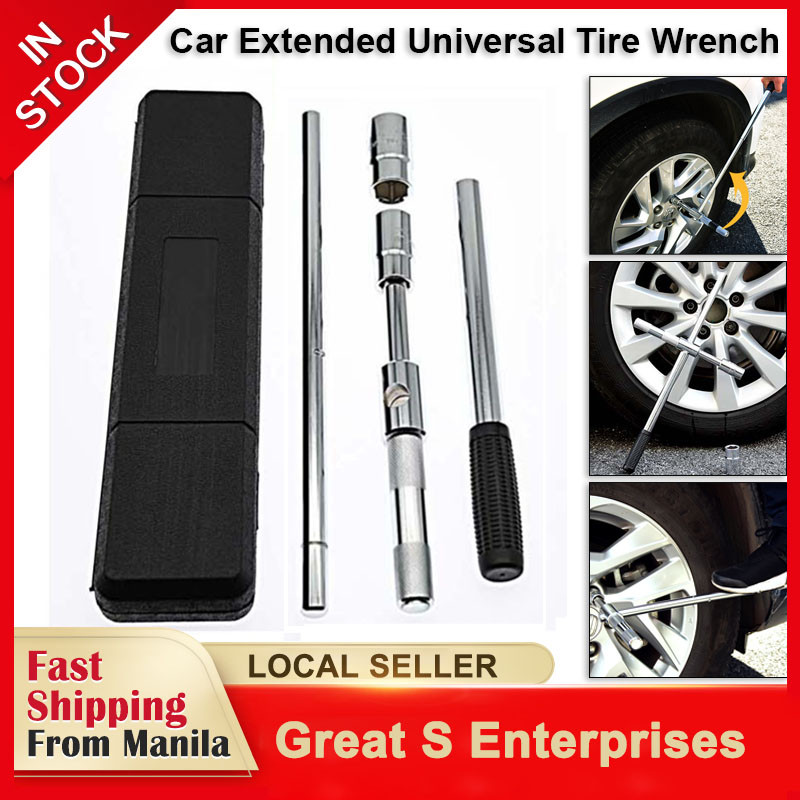 25" Telescoping Lug Wrench 4-way Universal Tire Nut Wrench Car Wheel