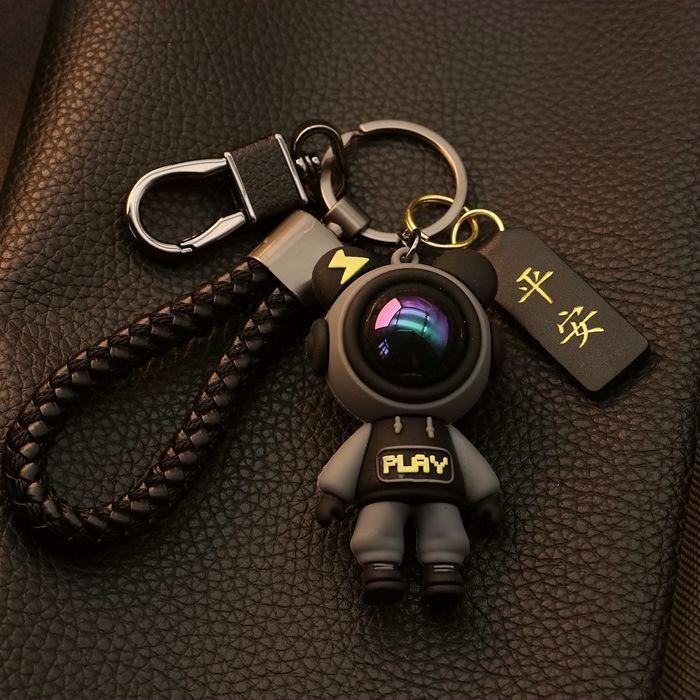 High-end Bear Keychain Couple Cartoon Cute Premium Car Keychain Men's ...