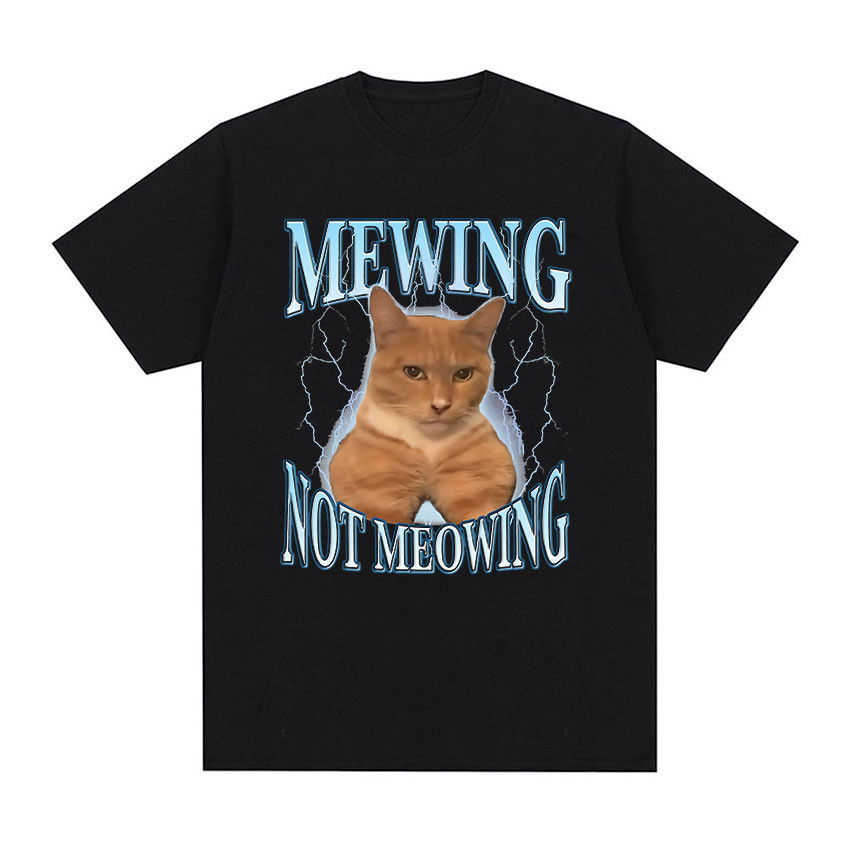 Meowing Looksmax Cat Meme Graphic T Tshirts Tops100 | Shopee Philippines