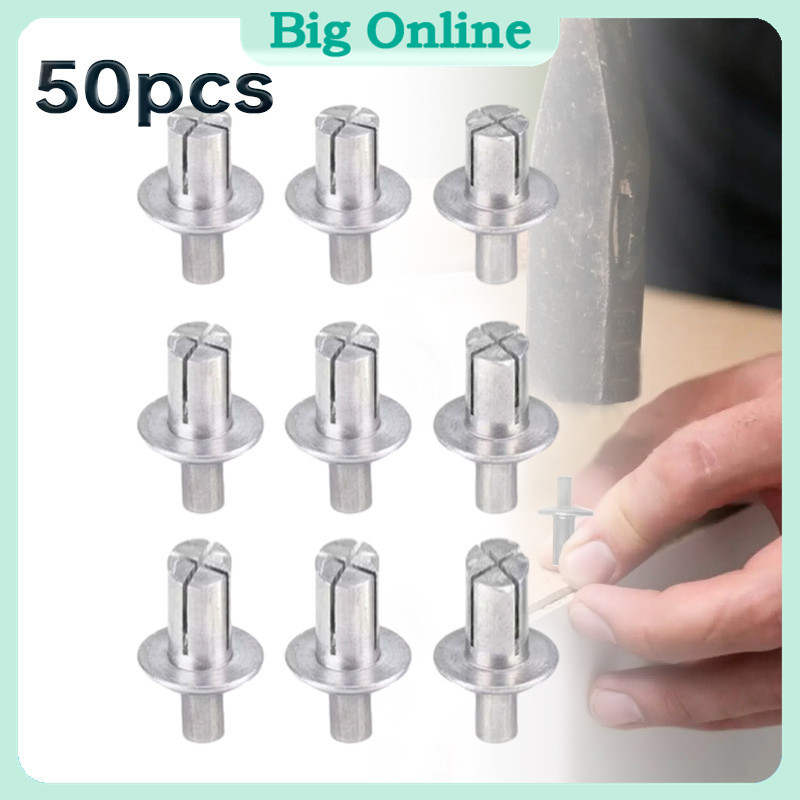 50pc Aluminum Head Tapping Piercing Screws M5 Hammer Drive Expansion ...