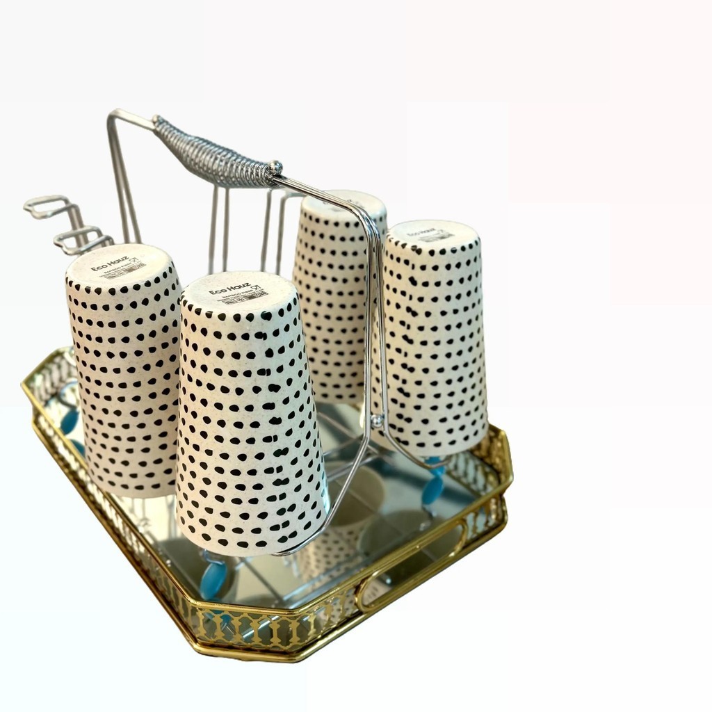 Cawan Minidot Design Cup 4pcs (Bamboo Fibre) | Shopee Philippines