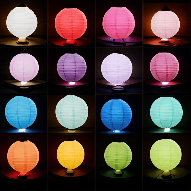 10/12 Inch Colorful Round Paper Lantern DIY Mid-Autumn Lantern Chinese ...