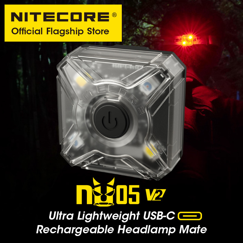NITECORE NU05 V2 Signal Light USBC Rechargeable Headlamp Trail Running