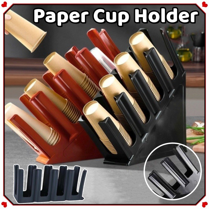 Plastics Cup Holder Countertop Beverage Bar Rack 4 Compartments Milk ...