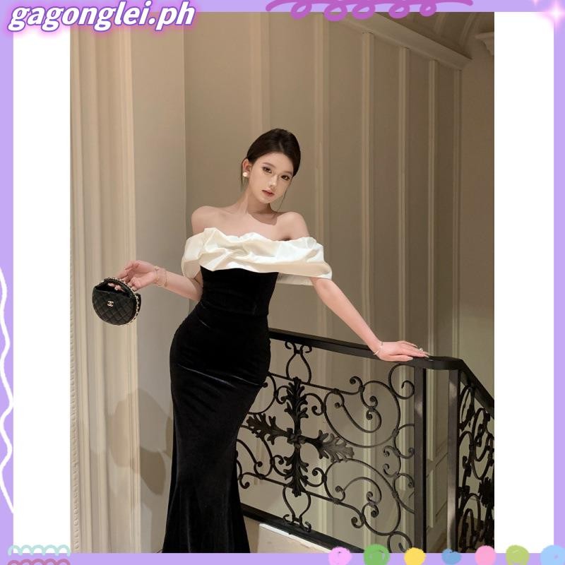 JS prom Party dress Evening Dinner Gown elegant banquet evening Velvet ...