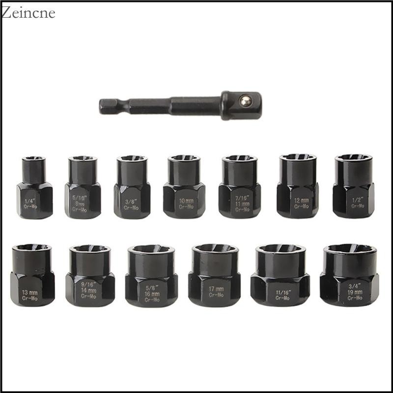 Zein 14Pcs Bolt Nut Remover Set Bolt Extractor for Removing Stripped