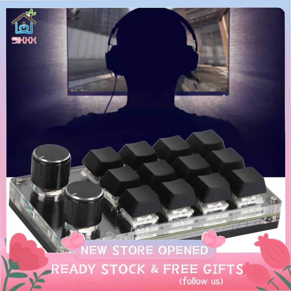 Sixxx DIY Mini Keypad Programmable Macro Keyboard Portable 12 Keys Blue