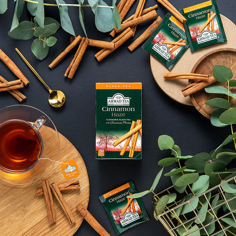 Ahmad TEA British Arman Cinnamon Flavor Black TEA 20 Pcs Individually ...