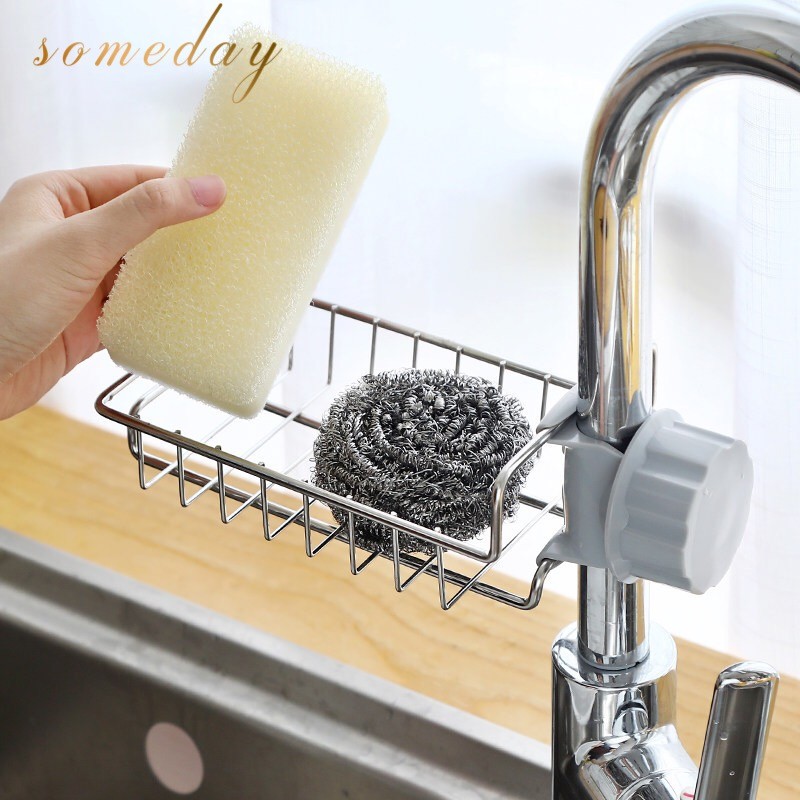 PP+Stainless Steel Sink Faucet Kitchen Faucet Rack Sink Caddy Organizer ...
