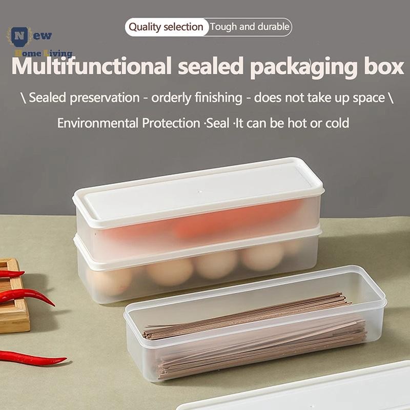 NHL> 1PC Pasta Containers Storage Clear Rectangular Container With Lids ...