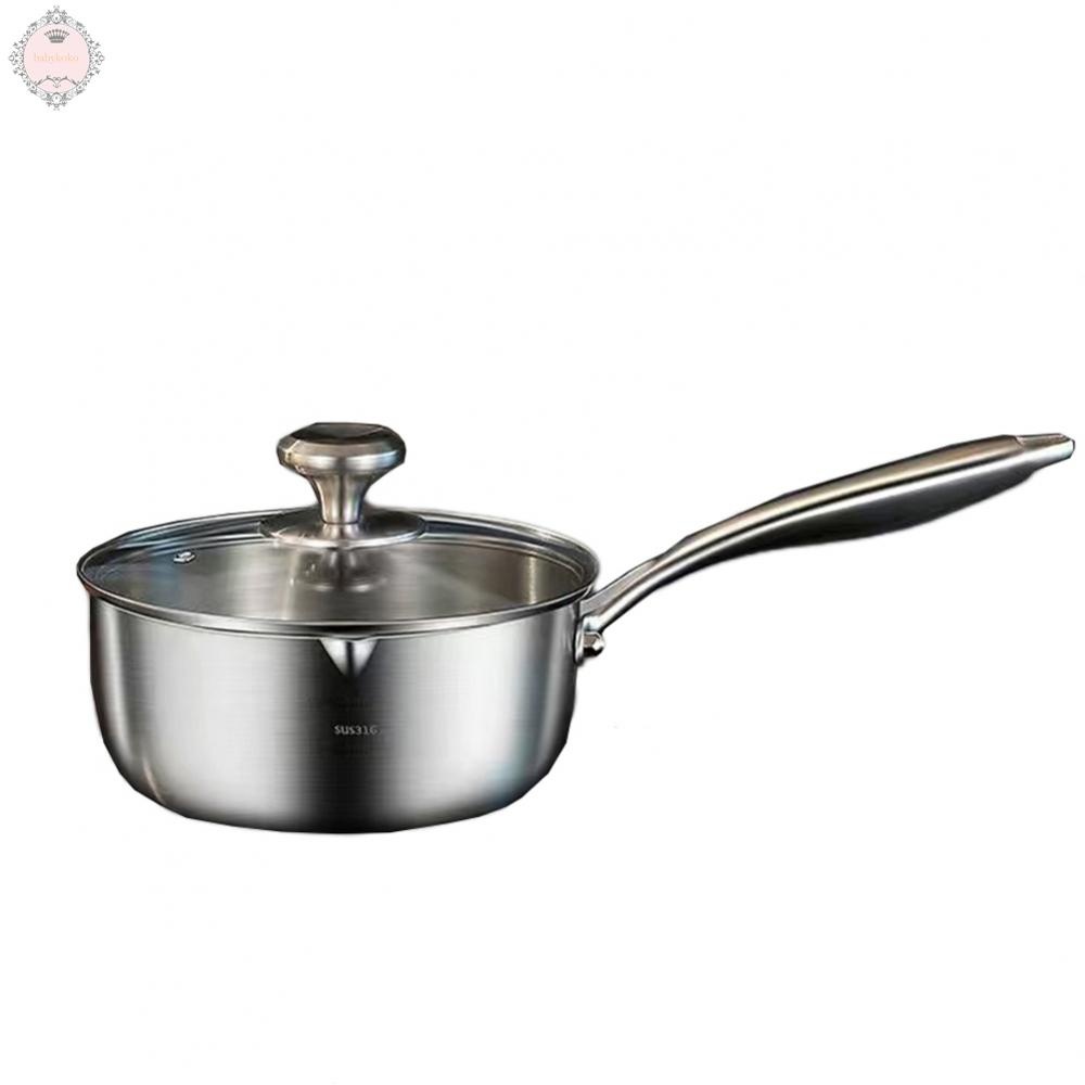 316 Stainless Steel Saucepan Multipurpose Visible Glass Lid For