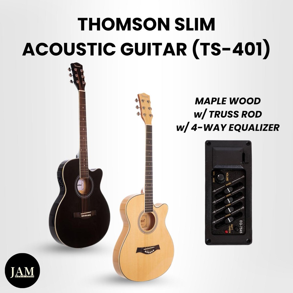 Thomson Slim Acoustic-Electric Guitar with 4-way Equalizer Pickup with ...