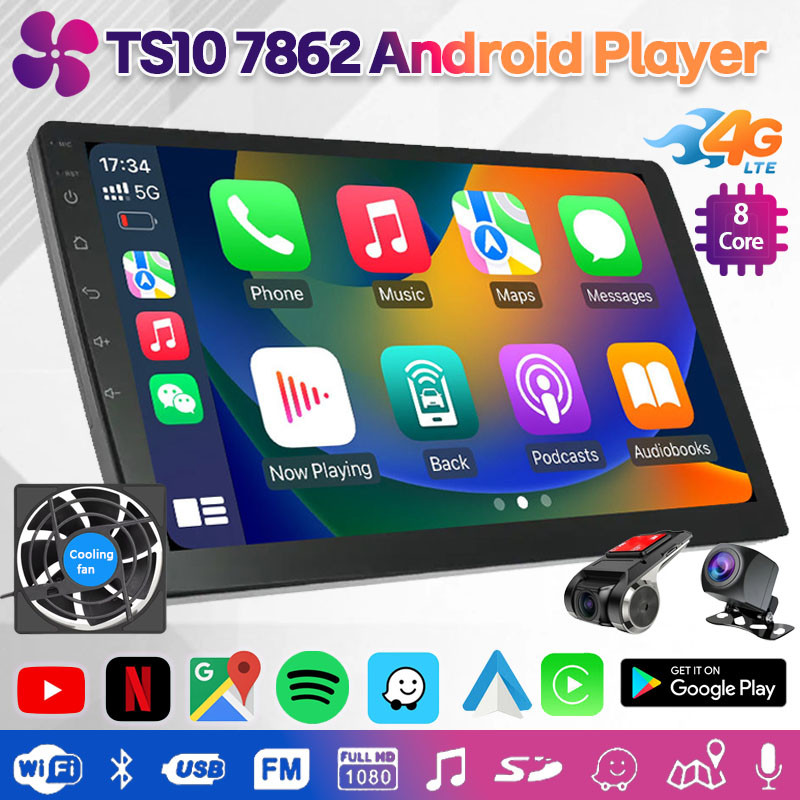 (Cooling System+4G SIM) TS10 7862 chip Android Car Stereo 9