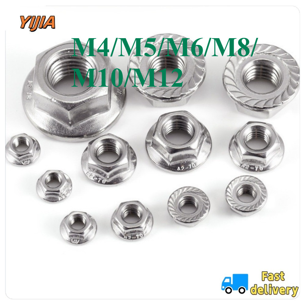 304 Stainless Steel Reverse Thread Flange Nut M4/M5/M6/M8/M10/M12 ...