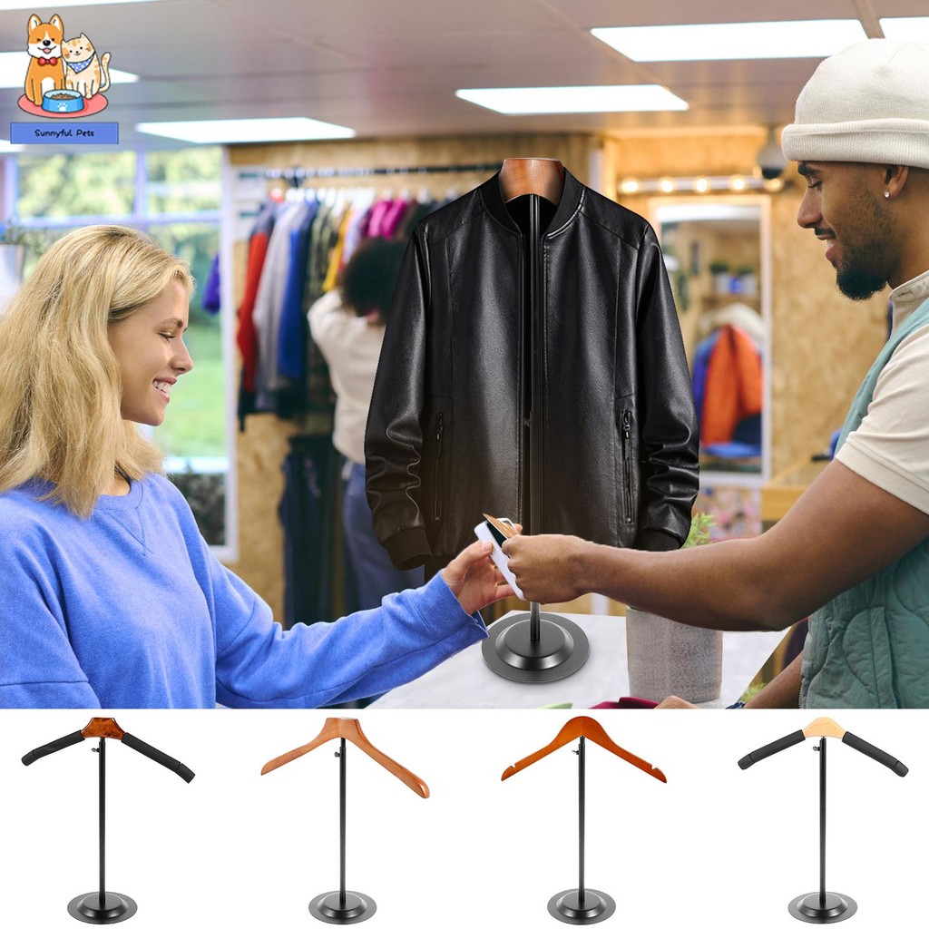 T Shirt Display Stand Metal T Shape Display Rack Adjustable Height ...