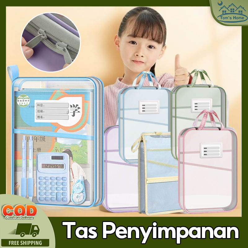 Transparent 3-Layer Document Storage Bag Textbook Classification Bag ...