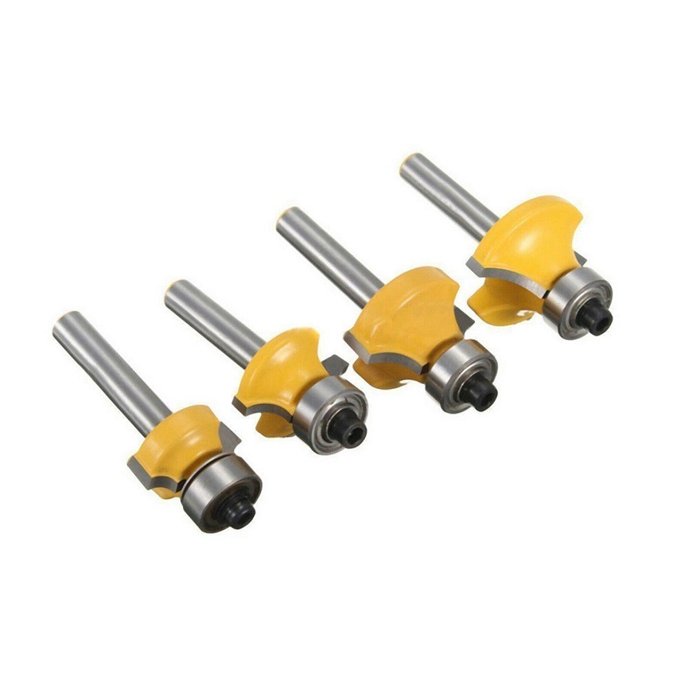 Router Bit Bit Round Over Router Yellow 4pcs Alloy Anti-kickback Design ...