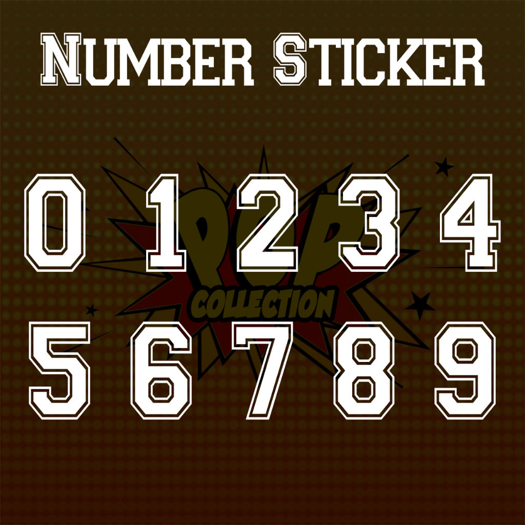 Number Set University College Stickers for Motorcycle Design Vinyl ...