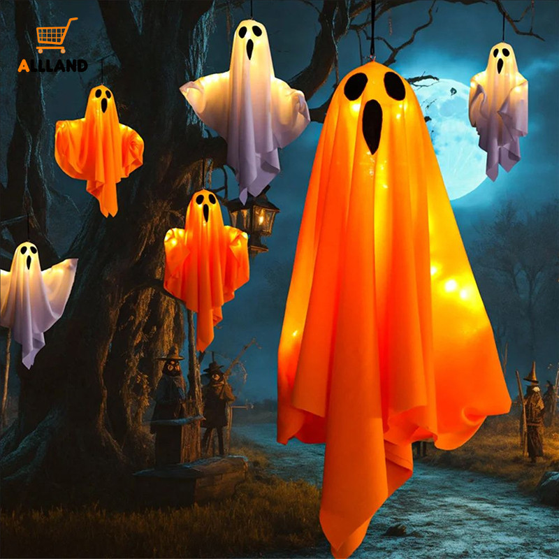 Horror Halloween Dress Up LED Glowing Ghost Hanging Light - DIY Holiday ...