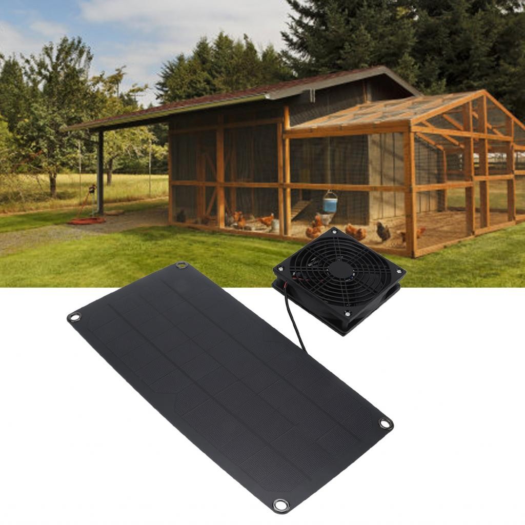 Tominihouse 10W Outdoor Solar Exhaust Fan Ventilator For Dog Chicken ...