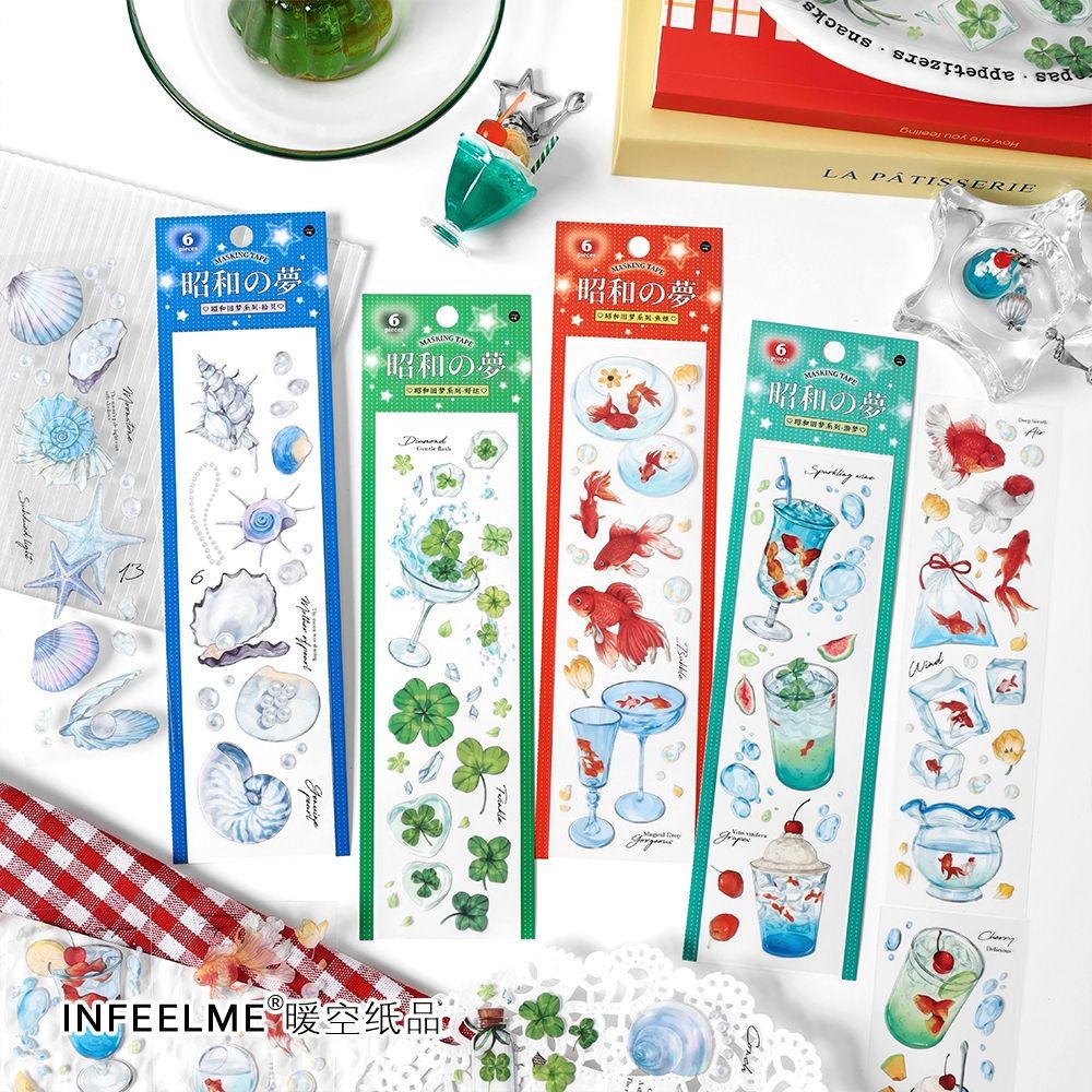 180 Adesivi Sakura In PET – 6 Fogli, Stile Giapponese Per Scrapbooking E Journaling