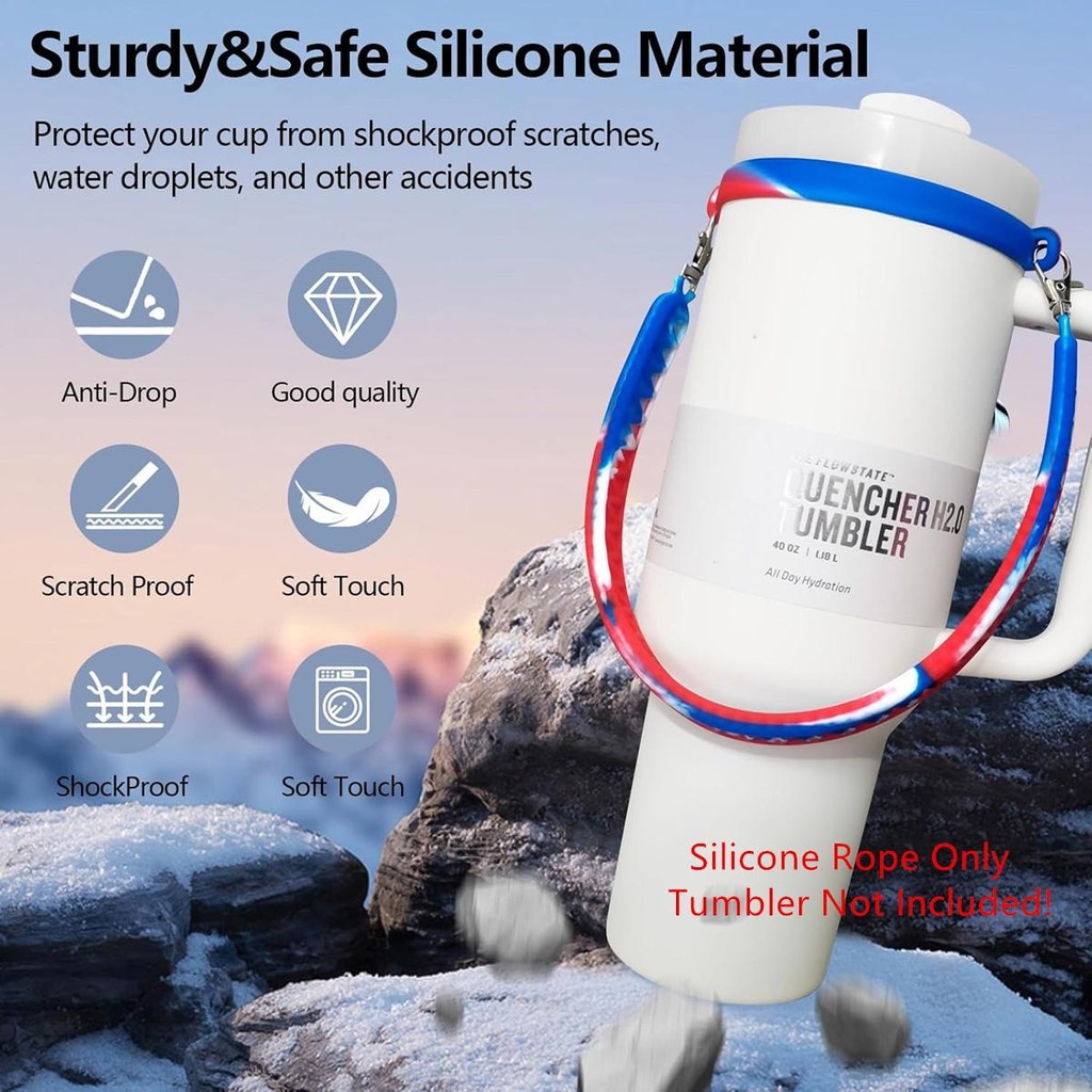 Upgraded Silicone Cup Rope Handle Sling For Most of 8~40oz Water Bottle ...